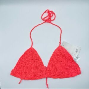 NWT - Tobi Neon Crochet Bikini Top